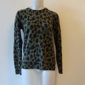 SAKS FIFTH AVENUE LEOPARD CASHMERE SWEATER PS *